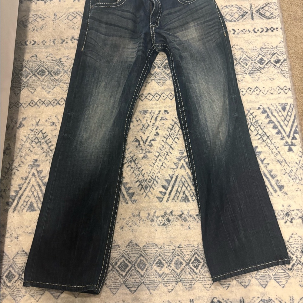 Men's Classic Dark Wash Jeans - Blue